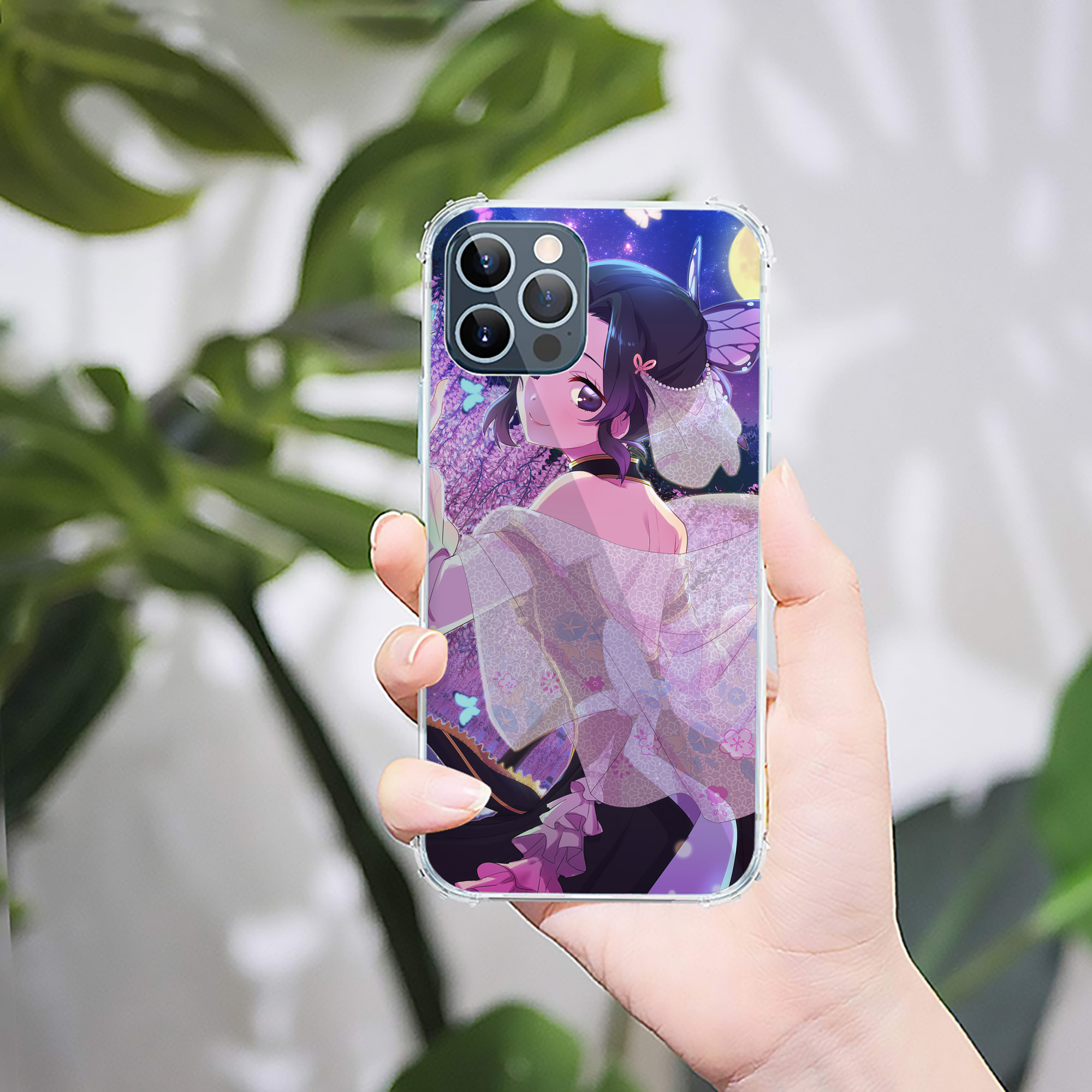 （画像用） 鬼滅の刃（きめつのやいば）蟲柱-胡蝶 しのぶ／こちょう しのぶ Kochou Shinobu 【iPhone 12シリーズ対応】透明スマホケース（クリアソフトケース）